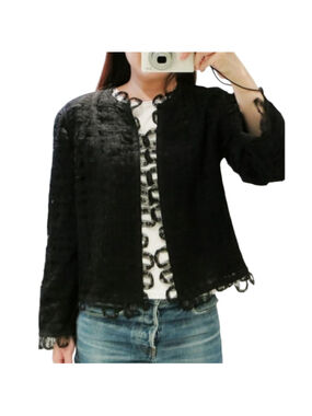 HP. Chanel Black Lace Detail Jacket